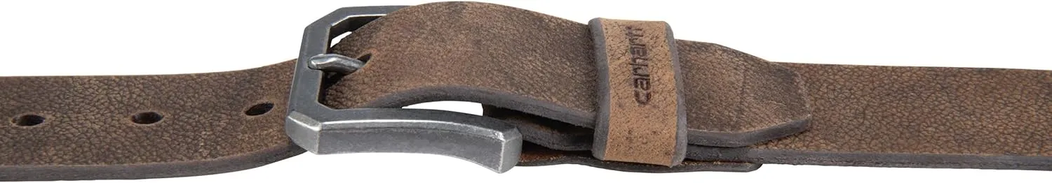 Carhartt Men's Durable Full Grain Saddle Leather Classic Belts, W/Rugged Antique Nickle Hardware