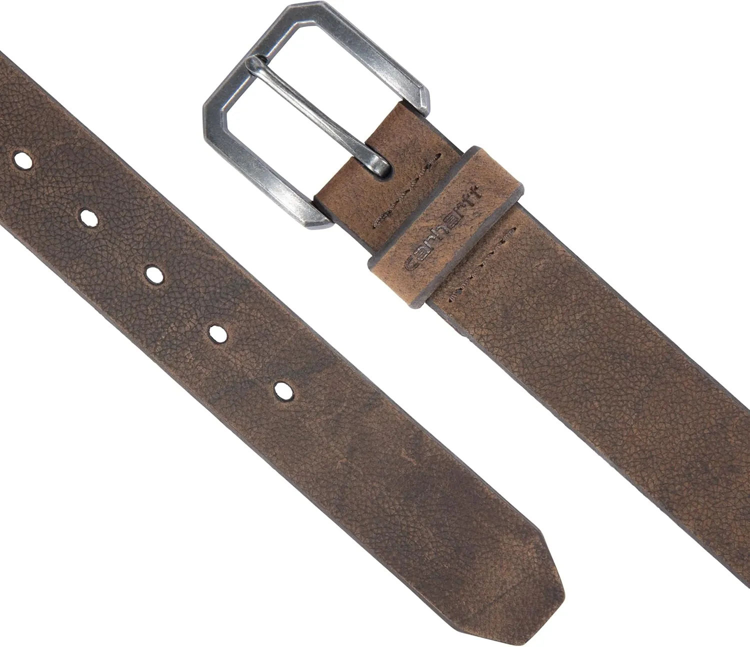 Carhartt Men's Durable Full Grain Saddle Leather Classic Belts, W/Rugged Antique Nickle Hardware