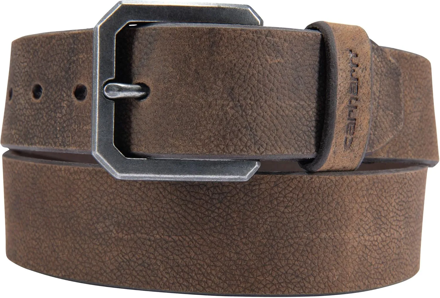 Carhartt Men's Durable Full Grain Saddle Leather Classic Belts, W/Rugged Antique Nickle Hardware