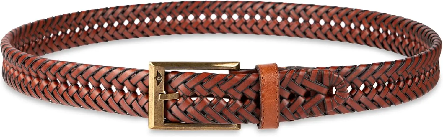 Dockers Men??s Leather Braided Fully Adjustable Belt