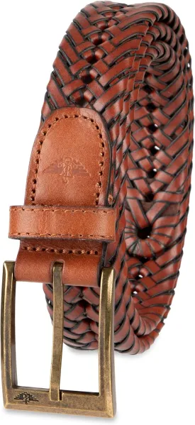 Dockers Men??s Leather Braided Fully Adjustable Belt