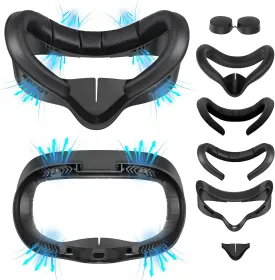 Facial Interface Compatible Accessories with Meta Quest 3S: Face Cover Pad for Oculus Quest 3S -Replaceable Ice Silk Lycra Face Cover - PU Leather Face Cushion - Not Compatible with Quest 3