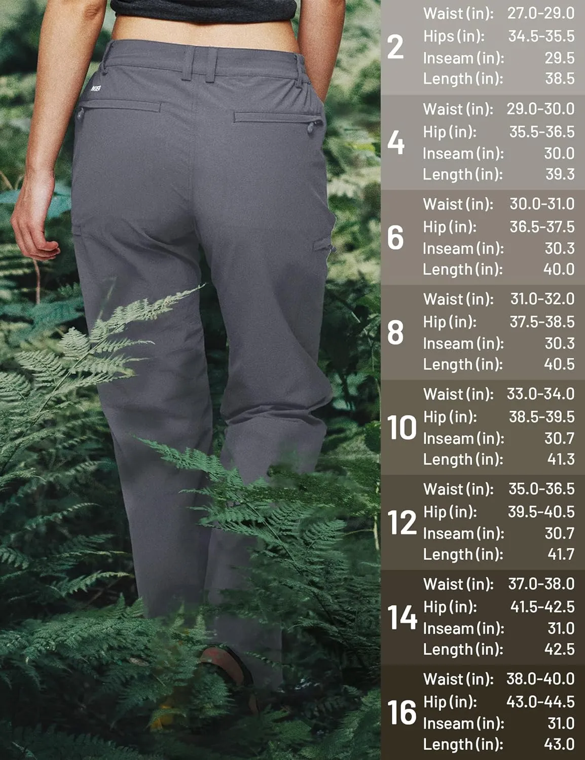 MIER Women's Quick Dry Cargo Pants Lightweight Tactical Hiking Pants with 6 Pockets, Stretchy and Water-Resistant