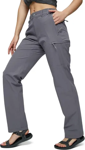 MIER Women's Quick Dry Cargo Pants Lightweight Tactical Hiking Pants with 6 Pockets, Stretchy and Water-Resistant