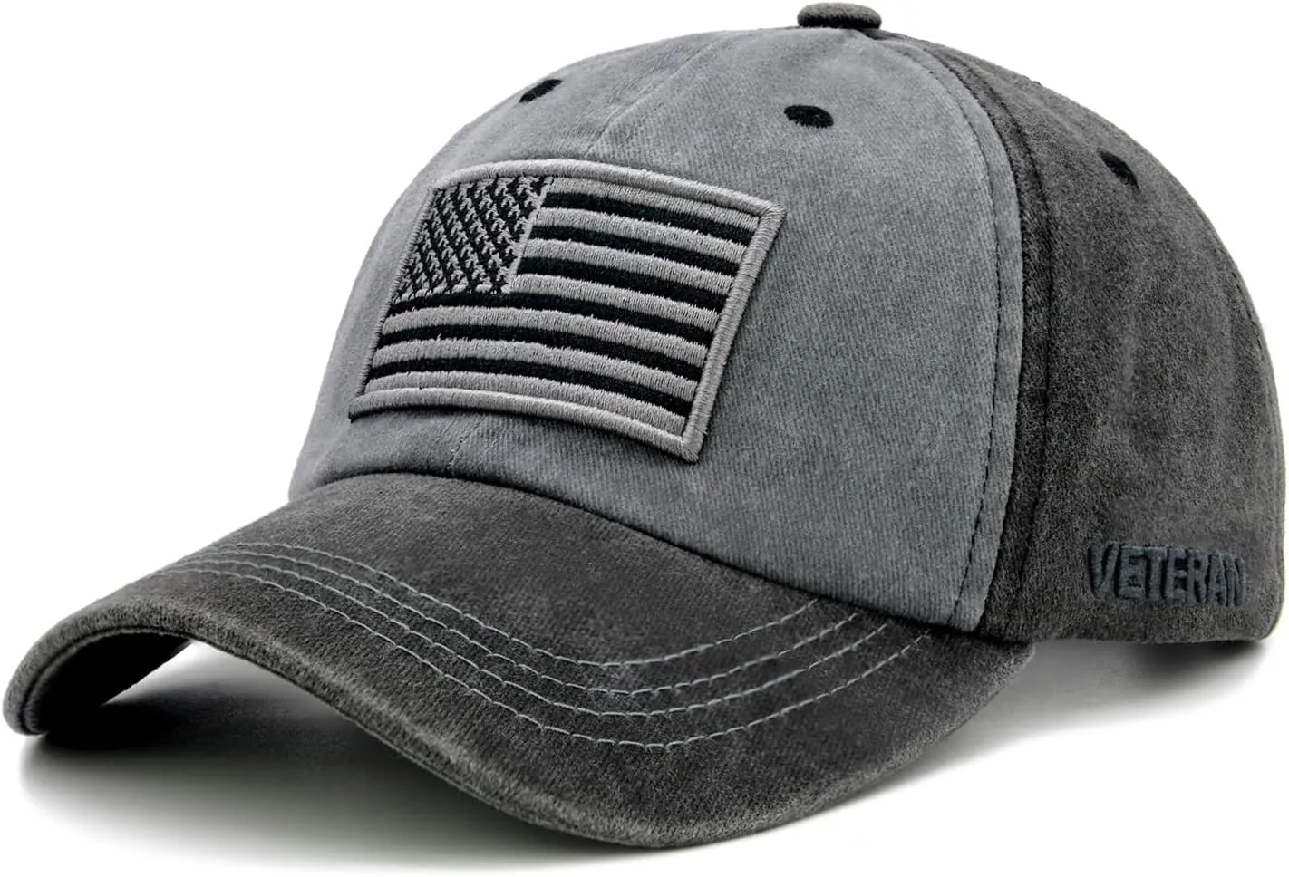 Veteran Hat for Men, Vintage Two-Tone American Flag Hats, USA Flag Baseball Cap Veterans Gifts