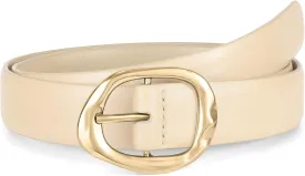 WHIPPY Leather Belt for Women Casual Waist Belt with Gold Buckle Fashion Ladies Belt for Jeans Pants Dress