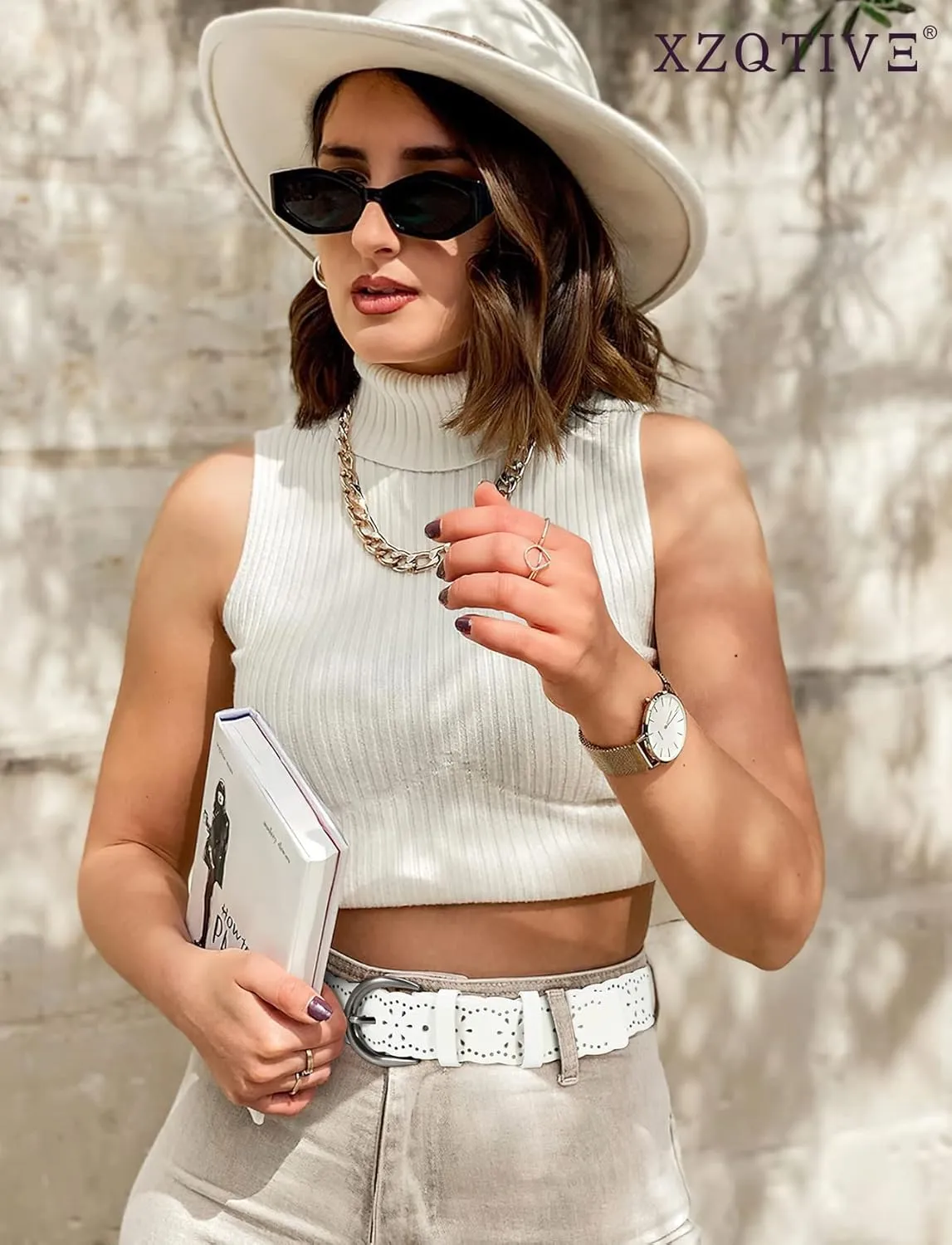 XZQTIVE Women Plus Size Leather Belt for Jeans Dresses Pants Hollow Flower Waist Belts with Solid Pin Buckle